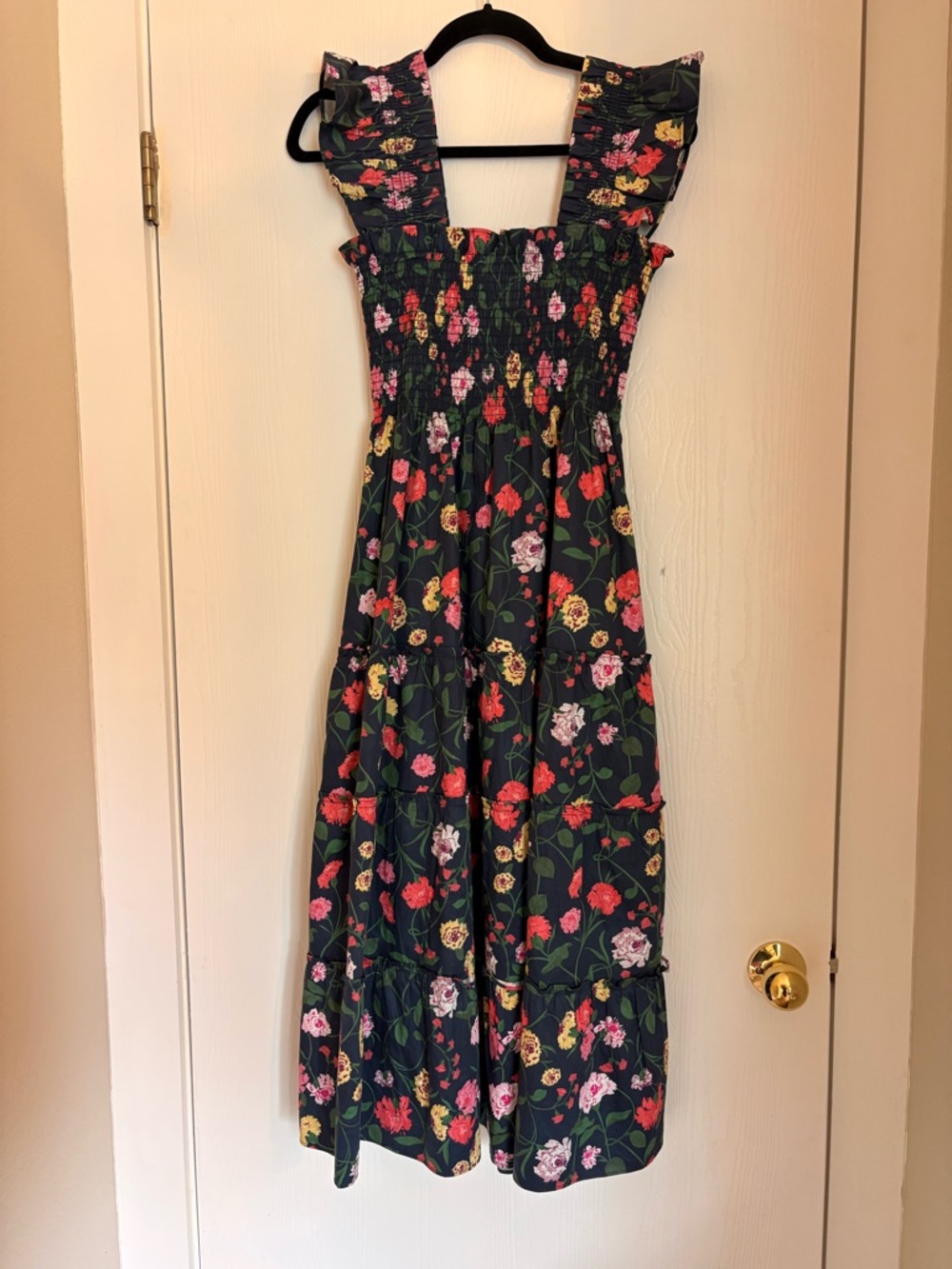 Hill House | Ellie Nap Dress, Navy Peony Bouquet Cotton Sateen - Picture 3 of 4
